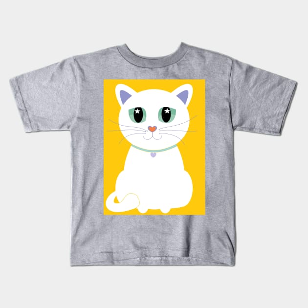 Only One White Kitty Kids T-Shirt by JeanGregoryEvans1